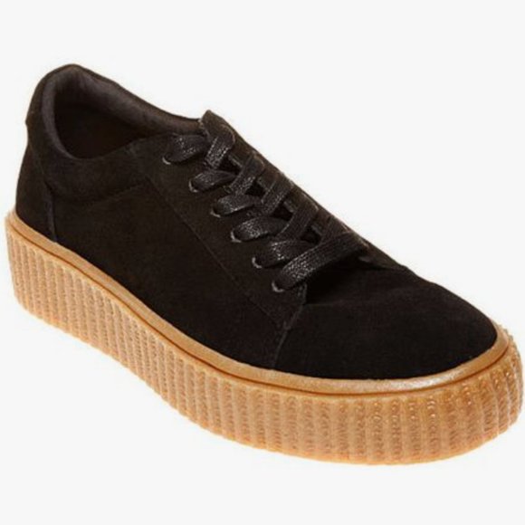 Holllly Creeper Platform Sneaker Black Suede - Picture 1 of 15